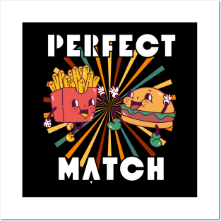 Vintage perfect match - Burger & Fries Posters and Art